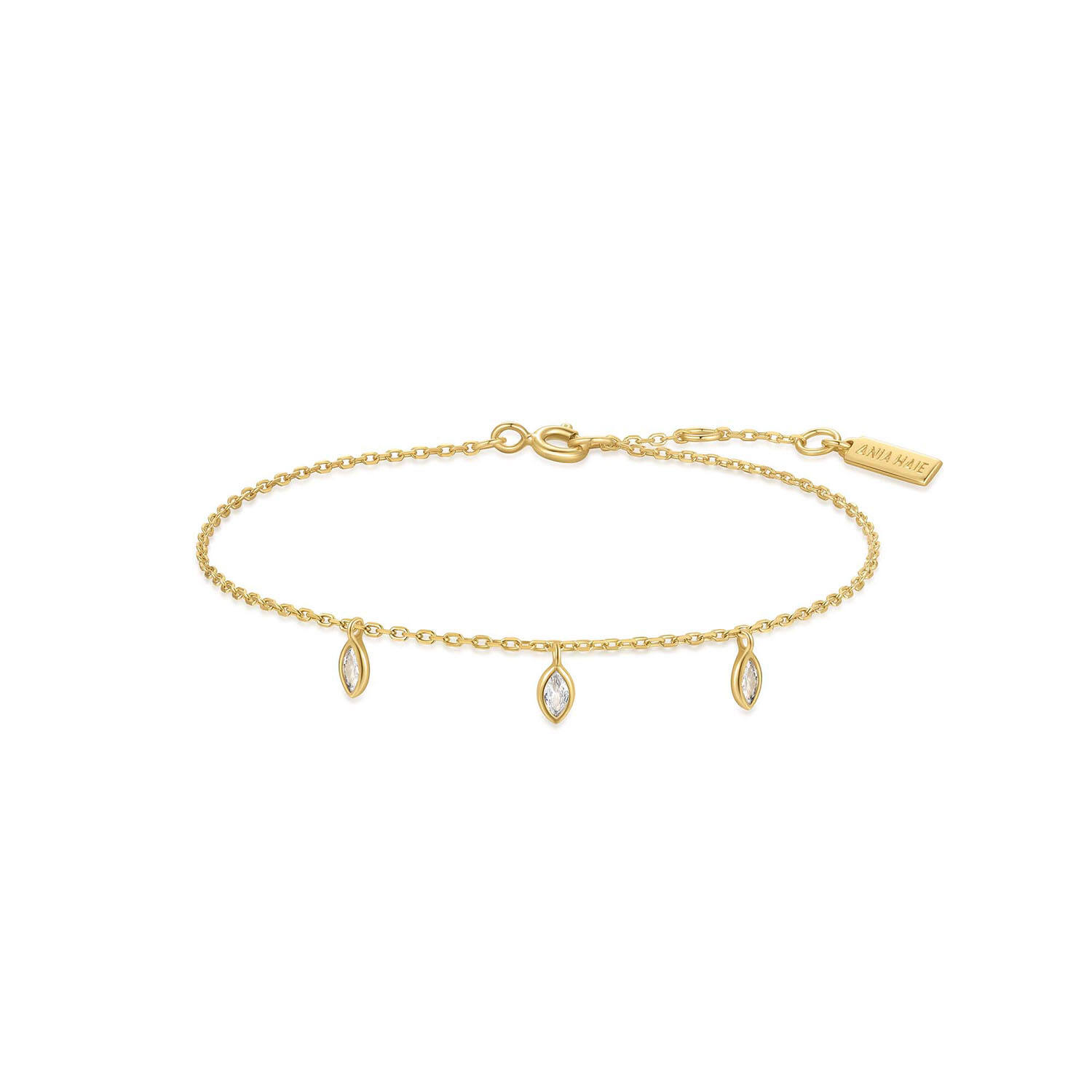  Melodic Poet - Bracelets with stone - Silver / 14kt GP - Zirconia - 18,5cm